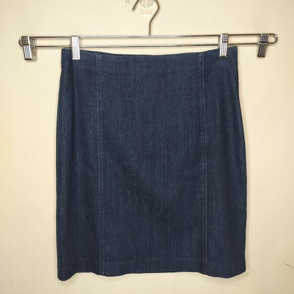 J. Jill Blue Denim Stretch Pencil Skirt 2 Missy - Picture 1 of 8